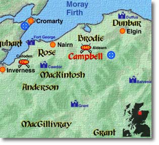 Campbell of Cawdor map